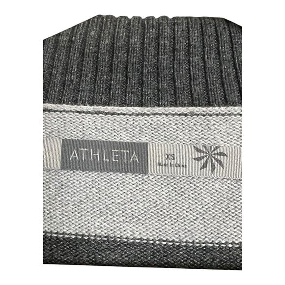 Athleta XS Sweater Full Zip Striped knit Jacket Athleisure - Picture 4 of 6